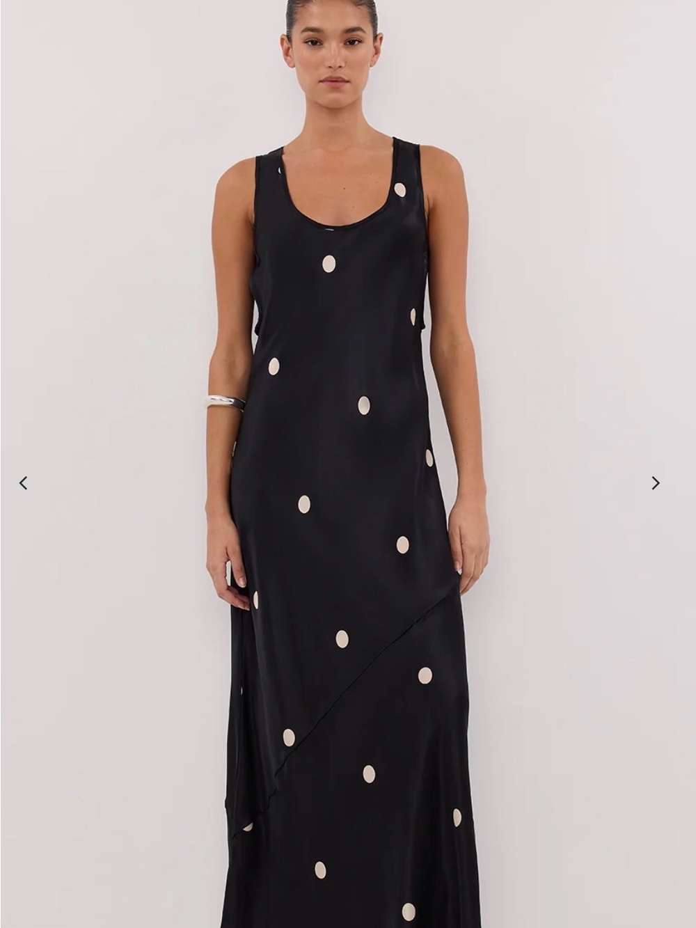 DISSH Laura Black Spot Silk Maxi Dress SIZE 4 100% silk